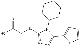 2-{[4-cyclohexyl-5-(thiophen-2-yl)-4H-1,2,4-triazol-3-yl]sulfanyl}acetic acid Struktur