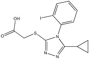 2-{[5-cyclopropyl-4-(2-iodophenyl)-4H-1,2,4-triazol-3-yl]sulfanyl}acetic acid Struktur