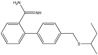 2-{4-[(butan-2-ylsulfanyl)methyl]phenyl}benzene-1-carboximidamide Struktur