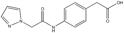 2-{4-[2-(1H-pyrazol-1-yl)acetamido]phenyl}acetic acid Struktur