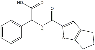 2-{4H,5H,6H-cyclopenta[b]thiophen-2-ylformamido}-2-phenylacetic acid Struktur