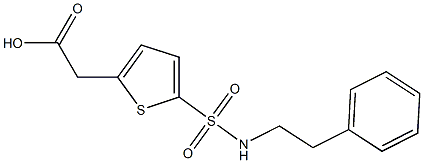 2-{5-[(2-phenylethyl)sulfamoyl]thiophen-2-yl}acetic acid Struktur