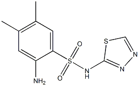 2-amino-4,5-dimethyl-N-(1,3,4-thiadiazol-2-yl)benzene-1-sulfonamide Struktur