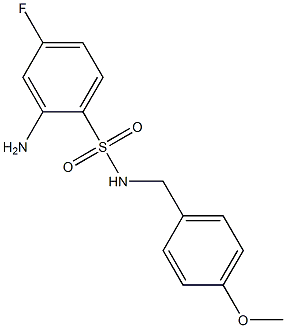 2-amino-4-fluoro-N-[(4-methoxyphenyl)methyl]benzene-1-sulfonamide Struktur