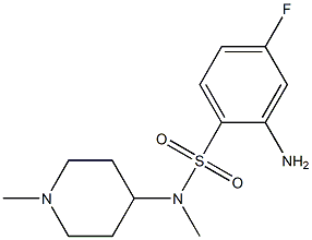 2-amino-4-fluoro-N-methyl-N-(1-methylpiperidin-4-yl)benzene-1-sulfonamide Struktur