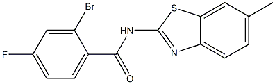 2-bromo-4-fluoro-N-(6-methyl-1,3-benzothiazol-2-yl)benzamide Struktur