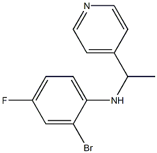 2-bromo-4-fluoro-N-[1-(pyridin-4-yl)ethyl]aniline Struktur