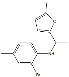 2-bromo-4-methyl-N-[1-(5-methylfuran-2-yl)ethyl]aniline Struktur