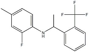 2-fluoro-4-methyl-N-{1-[2-(trifluoromethyl)phenyl]ethyl}aniline Struktur