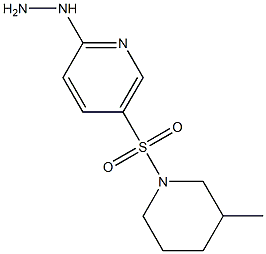 2-hydrazinyl-5-[(3-methylpiperidine-1-)sulfonyl]pyridine Struktur