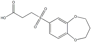 3-(3,4-dihydro-2H-1,5-benzodioxepin-7-ylsulfonyl)propanoic acid Struktur