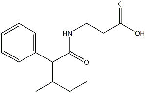 3-(3-methyl-2-phenylpentanamido)propanoic acid Struktur