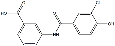 3-[(3-chloro-4-hydroxybenzene)amido]benzoic acid Struktur