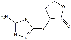 3-[(5-amino-1,3,4-thiadiazol-2-yl)sulfanyl]oxolan-2-one Struktur