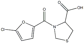 3-[(5-chlorofuran-2-yl)carbonyl]-1,3-thiazolidine-4-carboxylic acid Struktur