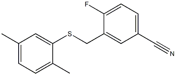 3-{[(2,5-dimethylphenyl)sulfanyl]methyl}-4-fluorobenzonitrile Struktur