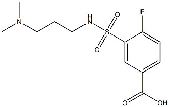 3-{[3-(dimethylamino)propyl]sulfamoyl}-4-fluorobenzoic acid Struktur