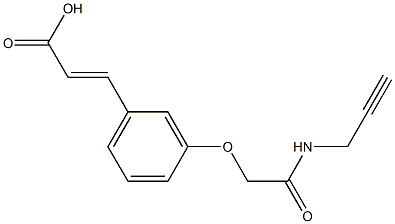 3-{3-[(prop-2-yn-1-ylcarbamoyl)methoxy]phenyl}prop-2-enoic acid Struktur