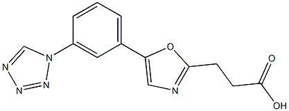 3-{5-[3-(1H-1,2,3,4-tetrazol-1-yl)phenyl]-1,3-oxazol-2-yl}propanoic acid Struktur