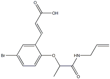 3-{5-bromo-2-[1-(prop-2-en-1-ylcarbamoyl)ethoxy]phenyl}prop-2-enoic acid Struktur