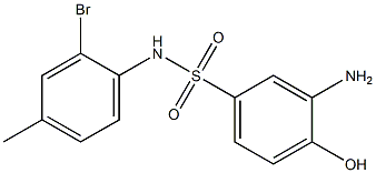 3-amino-N-(2-bromo-4-methylphenyl)-4-hydroxybenzene-1-sulfonamide Struktur