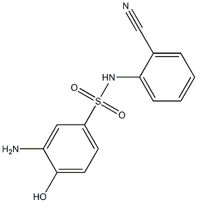 3-amino-N-(2-cyanophenyl)-4-hydroxybenzene-1-sulfonamide Struktur