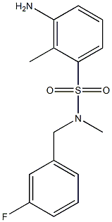 3-amino-N-[(3-fluorophenyl)methyl]-N,2-dimethylbenzene-1-sulfonamide Struktur