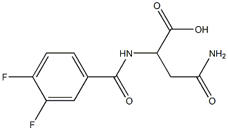 3-carbamoyl-2-[(3,4-difluorophenyl)formamido]propanoic acid Struktur