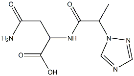 3-carbamoyl-2-[2-(1H-1,2,4-triazol-1-yl)propanamido]propanoic acid Struktur