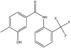 3-hydroxy-4-methyl-N-[2-(trifluoromethyl)phenyl]benzamide Struktur