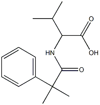 3-methyl-2-(2-methyl-2-phenylpropanamido)butanoic acid Struktur