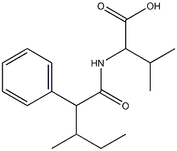 3-methyl-2-(3-methyl-2-phenylpentanamido)butanoic acid Struktur