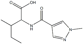 3-methyl-2-[(1-methyl-1H-pyrazol-4-yl)formamido]pentanoic acid Struktur