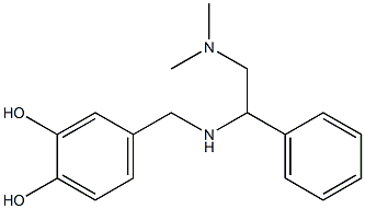 4-({[2-(dimethylamino)-1-phenylethyl]amino}methyl)benzene-1,2-diol Struktur