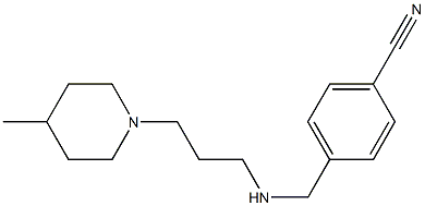 4-({[3-(4-methylpiperidin-1-yl)propyl]amino}methyl)benzonitrile Struktur