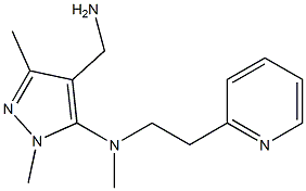 4-(aminomethyl)-N,1,3-trimethyl-N-[2-(pyridin-2-yl)ethyl]-1H-pyrazol-5-amine Struktur