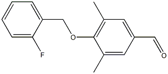 4-[(2-fluorophenyl)methoxy]-3,5-dimethylbenzaldehyde Struktur