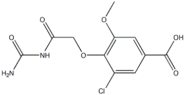 4-[2-(carbamoylamino)-2-oxoethoxy]-3-chloro-5-methoxybenzoic acid Struktur