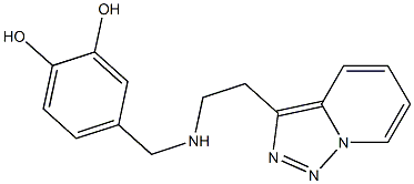 4-{[(2-{[1,2,4]triazolo[3,4-a]pyridin-3-yl}ethyl)amino]methyl}benzene-1,2-diol Struktur