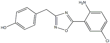 4-{[5-(2-amino-5-chlorophenyl)-1,2,4-oxadiazol-3-yl]methyl}phenol Struktur