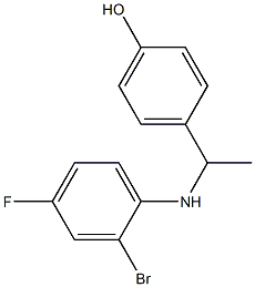 4-{1-[(2-bromo-4-fluorophenyl)amino]ethyl}phenol Struktur