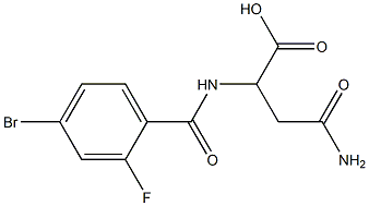 4-amino-2-[(4-bromo-2-fluorobenzoyl)amino]-4-oxobutanoic acid Struktur