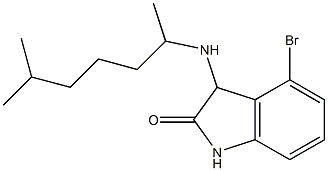 4-bromo-3-[(6-methylheptan-2-yl)amino]-2,3-dihydro-1H-indol-2-one Struktur