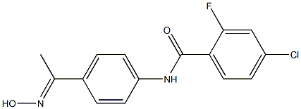 4-chloro-2-fluoro-N-{4-[1-(hydroxyimino)ethyl]phenyl}benzamide Struktur