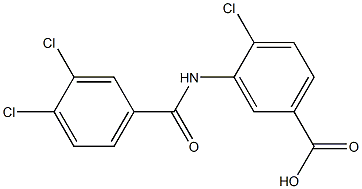 4-chloro-3-[(3,4-dichlorobenzene)amido]benzoic acid Struktur