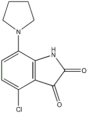 4-chloro-7-pyrrolidin-1-yl-1H-indole-2,3-dione Struktur