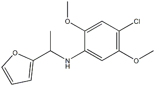 4-chloro-N-[1-(furan-2-yl)ethyl]-2,5-dimethoxyaniline Struktur