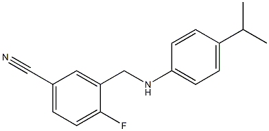 4-fluoro-3-({[4-(propan-2-yl)phenyl]amino}methyl)benzonitrile Struktur