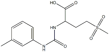 4-methanesulfonyl-2-{[(3-methylphenyl)carbamoyl]amino}butanoic acid Struktur