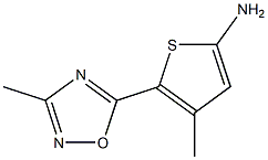 4-methyl-5-(3-methyl-1,2,4-oxadiazol-5-yl)thiophen-2-amine Struktur